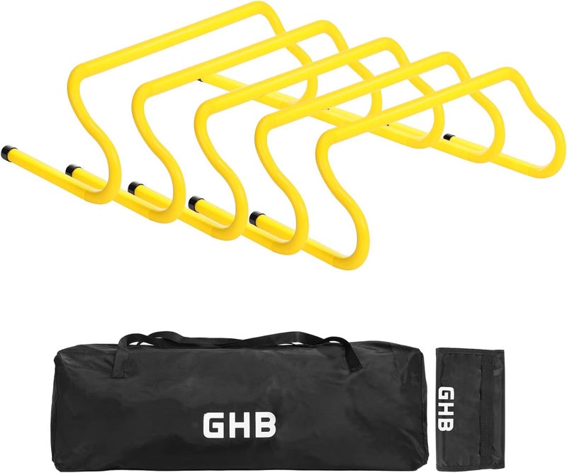 GHB Agility Hurdles 8" Speed Agility Training Hurdles, Detachable Sturdy Hurdles Training Equipment Set with Carry Bag for Kids,Athletes,Soccer,Basketball - Image 1
